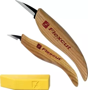 Flexcut Whittlers Detail Messerset High Carbon Stahl Klinge ergonomischer Holzgriff - Bild 1 von 10