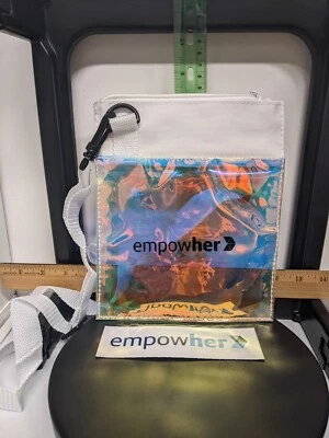 Bolsa tiracolo Clear EmpowHER bolsa transparente para concertos esportes com adesivo - Imagem 1 de 4