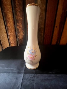 Vintage English Pottery Flower Vase-Hand-Painted Floral Design-Made in England - Picture 1 of 5