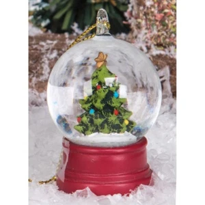 SEASONAL ABODE Snow Globe CHRISTMAS TREE Red Base Ornament New NWT - Picture 1 of 2