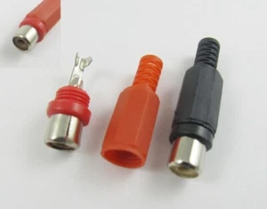 20pcs RCA Phono Female Jack Solder Type Audio Video Cable Connector Red + Black - Picture 1 of 2