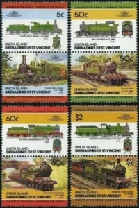 GRENADINES OF ST VINCENT- UNION ISLAND 1985 RAILWAY LOCOMOTIVES (3RD SERIES) MNH - Picture 1 of 1