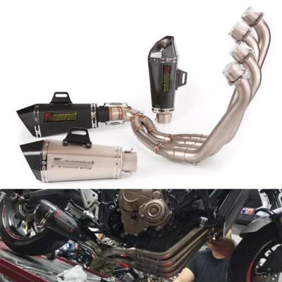 Sistema de escape completo tubo silenciador 51 mm para Honda CB/CBR650F CB/CBR650R 2014-2023 Foto 1 de 4