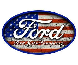 American Flag with Ford emblem Sticker Grunge Vinyl Decal Car Truck 3x5 - Picture 1 of 1