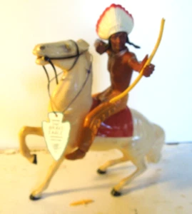 1959 Hartland Brave Eagle set completo originale western serie 800 rider tag 1 - Foto 1 di 4
