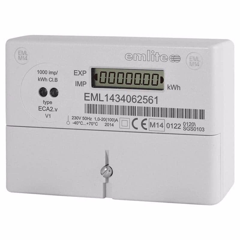 EmLite ECA2.z Single Phase Import & Export Power KWh Meter Generation Solar PV - Image 1 of 1