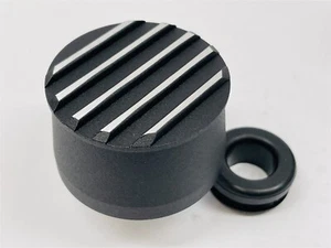 Black Finned Aluminum Push-In Valve Cover Breather Chevy Ford Mopar HotRod Retro - Picture 1 of 4