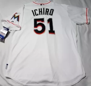 MAJESTIC AUTHENTIC SIZE 52 2XL, MIAMI MARLINS, ICHIRO SUZUKI, COOL BASE Jersey - Picture 1 of 6