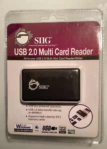 SIIG All-in-one USB 2.0 Multi-Slot Card Reader/Writer works w/ Windows & Mac