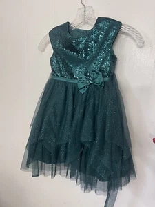Jona Michelle 4T Green Sequin Sleeveless Dress EIC LKN - Picture 1 of 6