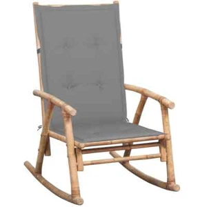 Schaukelstuhl mit Auflage Bambus - Bild 1 von 9