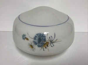 LEUCHTENSCHIRM KUGEL WEISS MIT BLAUER BLUME - Bild 1 von 7