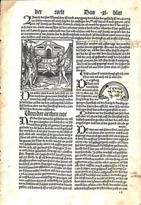 Antique map, Schonsperger/Schedel, 1496, (no title) Noah's Ark - Picture 1 of 1
