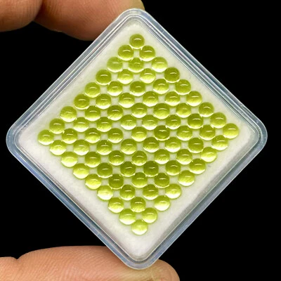 200 Stk Natürlicher Peridot 3Mm Runde Cabochon Lose Unbehandelte Edelsteine Los - Bild 1 von 4