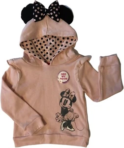 2 Pc Girls Set Sz 4 Minnie Mouse Hooded Sweatshirt & Black Crewcuts Leggings - Picture 1 of 12