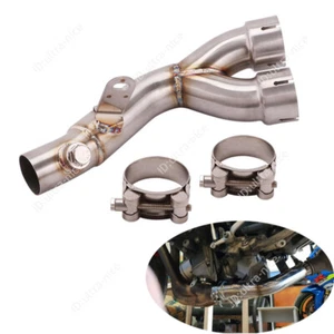 For Yamaha YZF R6 2006-2023 Exhaust Tips Stainless Steel Mid Link Pipe Slip On - Picture 1 of 7