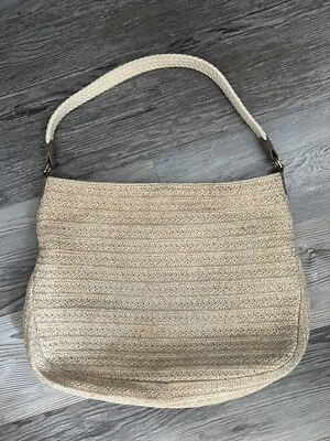 Bolso hobo Stella and Dot Ellie retirado metálico/paja Foto 1 de 4