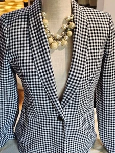J. Chaqueta Blazer Crew Parke Mezcla de Lino Puños Funcionantes Chal 1 Botón Talla 2 - Imagen 1 de 6