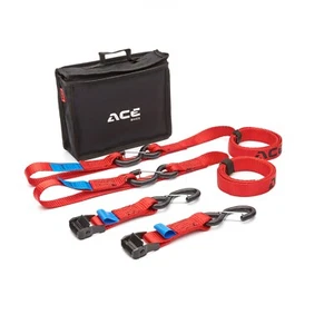 AceBikes Cam Buckle Premium 2-Pack Motorrad Spanngurte L: 200 cm, B: 3 cm, Rot - Bild 1 von 7