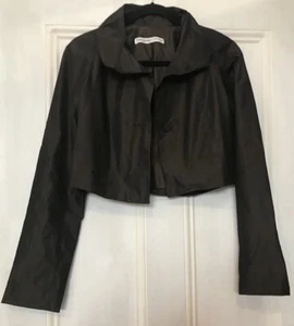 Bianca Spender For Carla Zampatti Size 8 Bronze Cropped Jacket - Picture 1 of 8