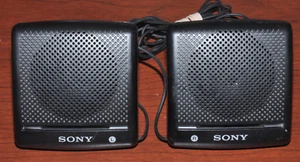 Vintage Sony Walkman SRS-7 Stereo Mini Speaker System Power In Headphone Jack - Picture 1 of 5