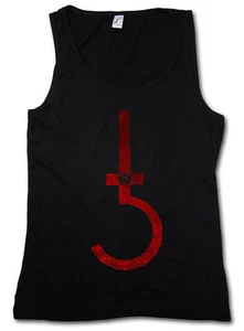SATANIC CROSS GYM TANK TOP Symbol Pentagram 666 Sign Double Cross Church Satan - Picture 1 of 2
