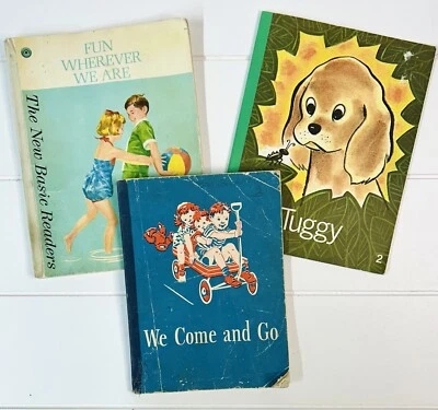 Vintage Dick And Jane Children’s Primer Readers Old School Books Set Of 3 - Image 1 of 4