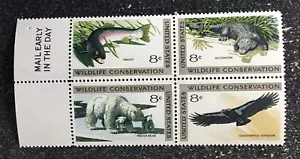 1971US #1427-1430 8c Wildlife Conservation - Early Mail Block of 4 Mint - Picture 1 of 1