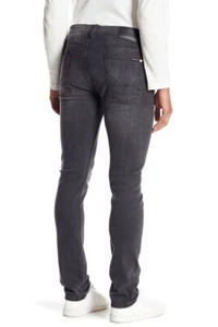 NWT HUDSON Mens Sartor Relaxed Skinny Zip Fly Jeans Size 30 Buzz Hype Black/Grey - Picture 1 of 12