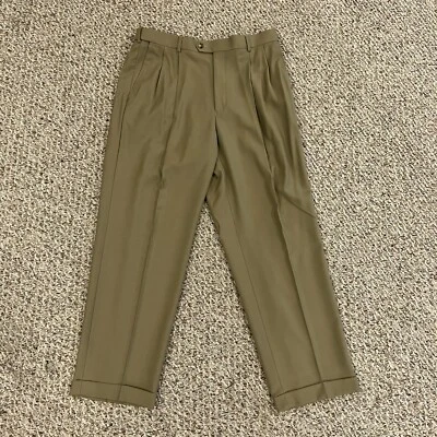 Pantalones chinos Club Room para hombre mezcla de lana caqui W36 L30 nuevos Foto 1 de 4