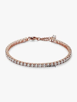Nuevo Auténtico Pandora Brillante Tenis Pulsera Oro Rosa 581469C01 Foto 1 de 2