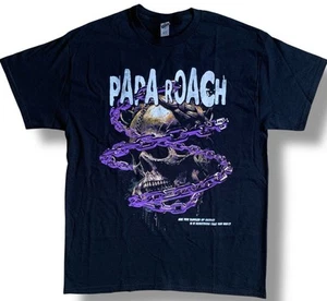 Papa Roach Rock Nu Metal T-Shirt Sz Large Double Sided Band Tee Black S/S - Picture 1 of 5