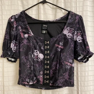 Disney Her Universe Talla XS Morado Negro Crop Top - Imagen 1 de 4