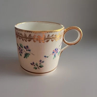 Antique Regency Coffee Cup, Sprig or Cornflower Pattern, C 1820 - Image 1 of 4