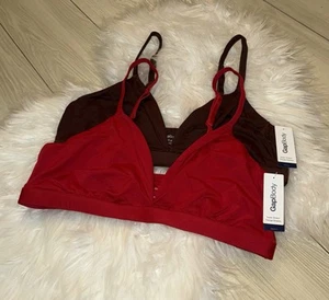 2 Gap Body Super Stretch Triangle Bralettes Bras Wire Free Womens M Medium New - Picture 1 of 5