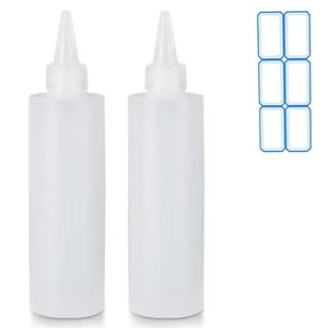 2 Pack 10 Oz (300ml) Condiment Squeeze Bottles, Leak Proof Refillable Condime... - Picture 1 of 6