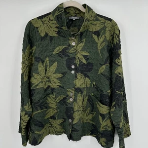 Chaqueta Habitat Clothes To Live In para mujer mediana verde floral bolsillos arrugados - Imagen 1 de 9