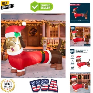 5 Fuß Weihnachten Welpe Aufblasbare Dekoration mit eingebauter LED, Weihnachtsdächer... - Bild 1 von 9