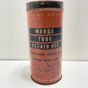 Vintage 1950s Original Wards Rubber Tube Repair Kit Gas & Oil Advertising Can - Picture 1 of 9