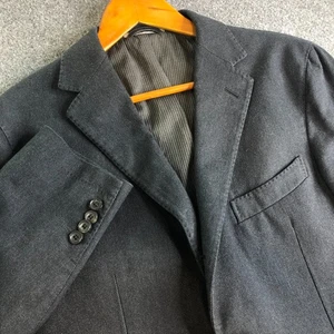 Ermenegildo Zegna Jacket Mens 42R US 52R EU Gray Button Twill Blazer Sport Coat - Picture 1 of 12