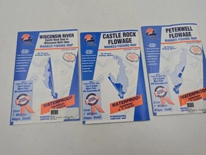 Fishing Hot Spots Lake Maps Wisconsin River Castle Rock Flowage / Petenwell - Picture 1 of 8