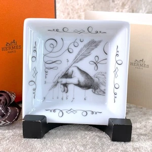 Hermes Paris Ashtray Mini Tray Plate Pen Calligraphy 2002 Limited w/Box 1 - Picture 1 of 13