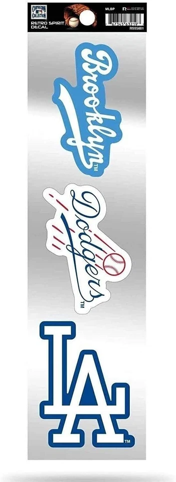 Los Angeles Dodgers Triple Retro Throwback Spirit Decals Flat Vinyl Auto Home... - Image 1 of 1