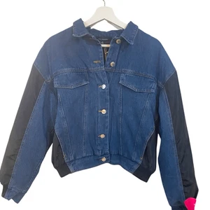 Blu Pepper Neu mit Etikett gefütterte Jeansjacke blau und schwarz Größe Small - Bild 1 von 5