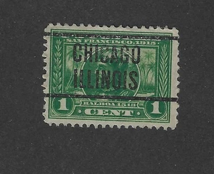 Scott # 397, 1 Cent grün, Balboa, Panama Pacific Expo, 1913, gebraucht, Chicago - Bild 1 von 1