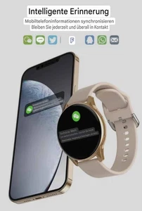 ✅Neue✅Gold-Rosa Farbe Smart Watch Damen Herzfrequenz Bluetooth IP67 Wasserdicht - Bild 1 von 24