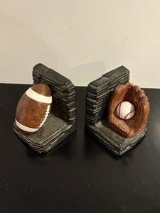1961 VTG Sports Bookends Football & Baseball Great Condition! - Picture 1 of 8