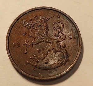 *Finlandia * 10 penniä rame 1931 *condizione buona *1+ *molto RARO ** - Imagen 1 de 2