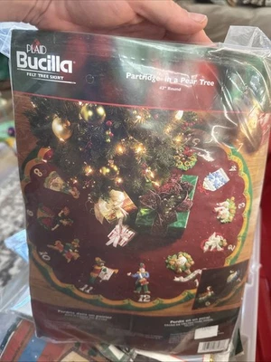 Sealed!! Bucilla Felt Kit  86068 12 Days of Christmas DIY TREE SKIRT Partridge - Image 1 of 4