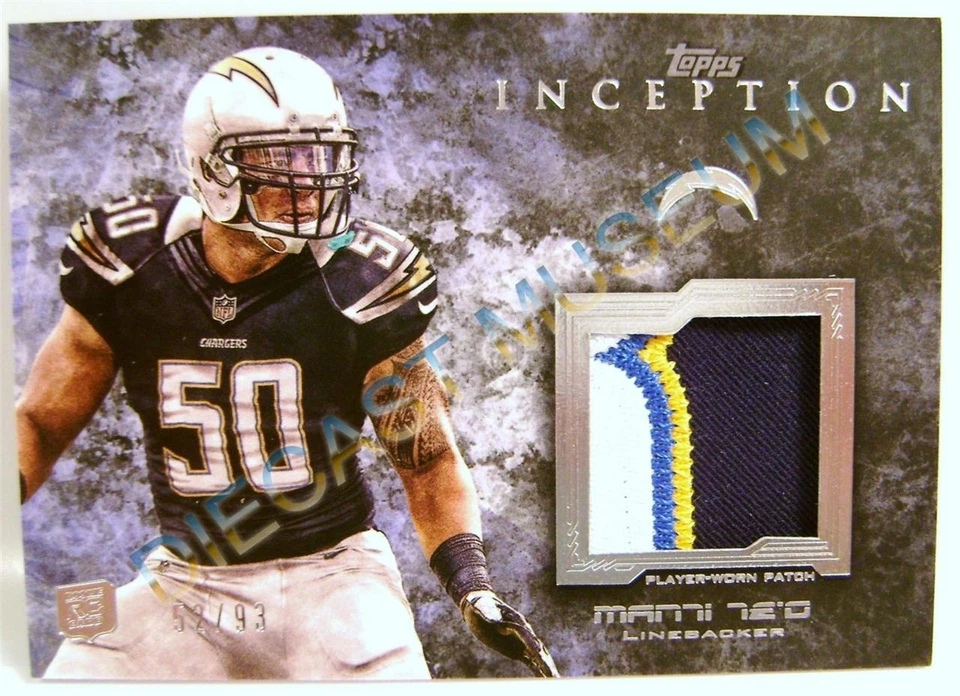 MANTI TE'O #50 CHARGERS 4 COLOR PATCH ROOKE CARD RC 2013 INCEPTION TOPPS 52/93 - Image 1 of 1